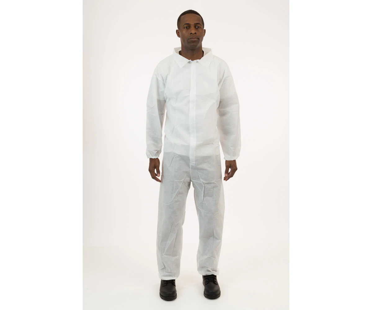 International Enviroguard White SMS Coverall With Elastic Wrist & Ankle 1 International Enviroguard White SMS Coverall With Elastic Wrist & Ankle