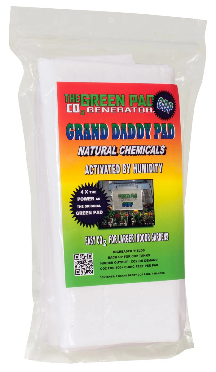 Green Pad Grand Daddy Pad CO2 Generator, Pack Of 2 Pads W/1 Hanger 1 Green Pad Grand Daddy Pad CO2 Generator, Pack Of 2 Pads W/1 Hanger