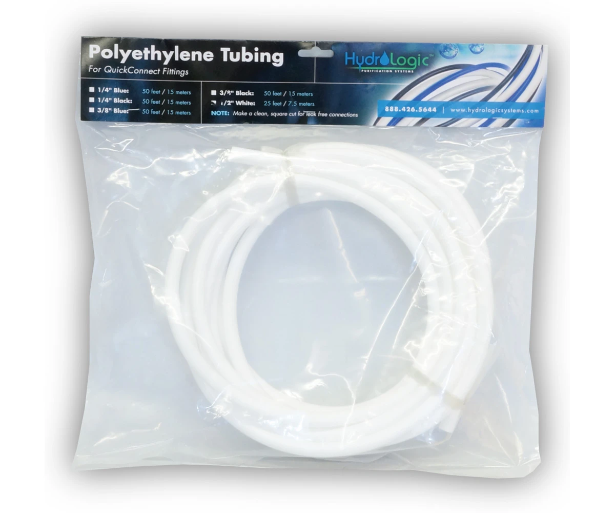 Hydrologic Polyethylene Tubing, 25′, White, 1/2″ 1 Hydrologic Polyethylene Tubing, 25′, White, 1/2″