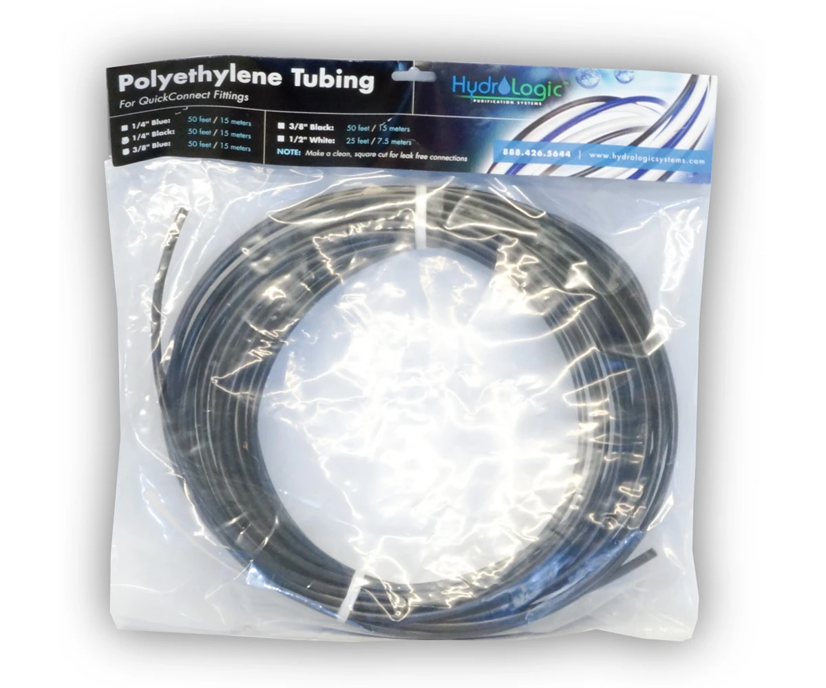 Hydrologic Polyethylene Tubing, 50′, Black, 1/4″ 1 Hydrologic Polyethylene Tubing, 50′, Black, 1/4″
