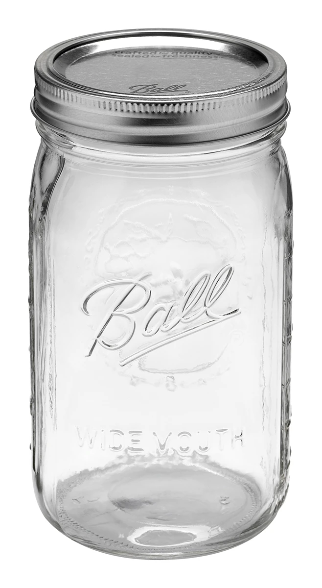Ball Jar, 32 Oz (One Quart) Wide Mouth, Case Of 12 1 Ball Jar, 32 Oz (One Quart) Wide Mouth, Case Of 12