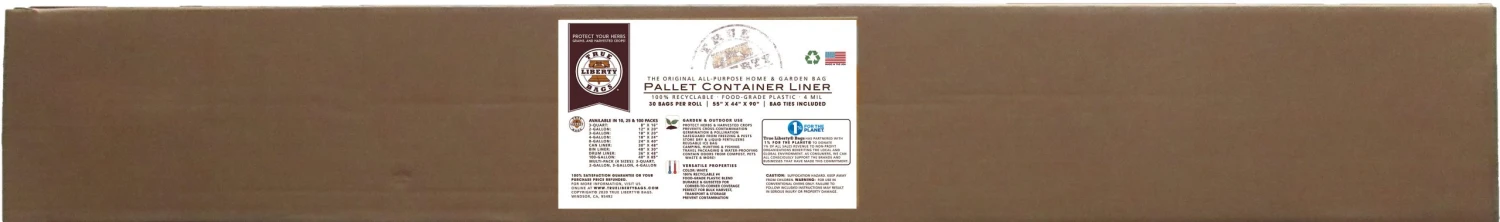 True Liberty Pallet Container Liner 55″ X 44″ X 90″, 30 Bags/Roll, White 1 True Liberty Pallet Container Liner 55″ X 44″ X 90″, 30 Bags/Roll, White