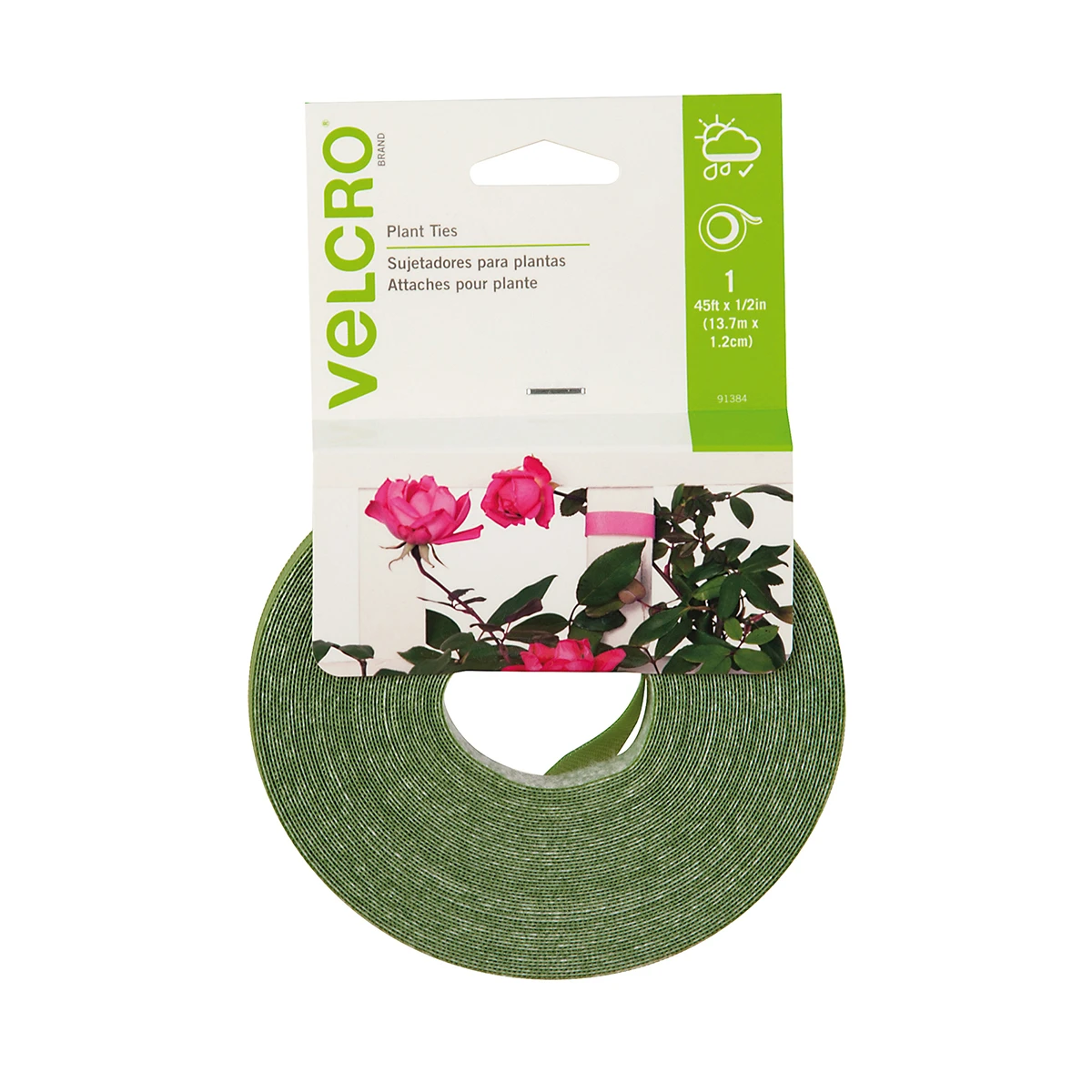 Velcro® Plant Ties, 45′ X 0.5″ Green, Pack Of 6 1 Velcro® Plant Ties, 45′ X 0.5″ Green, Pack Of 6